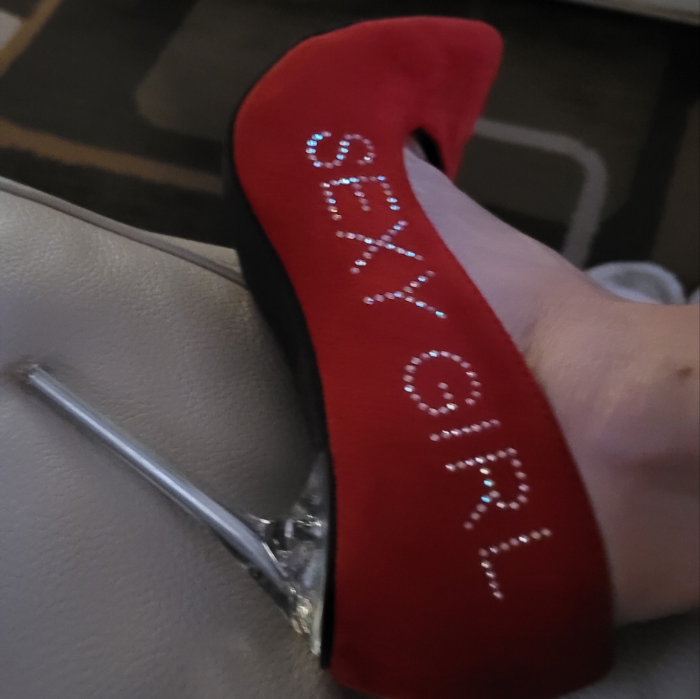Red Crystal "Sexy Girl" High Heels 👠 - Picture 13 of 16
